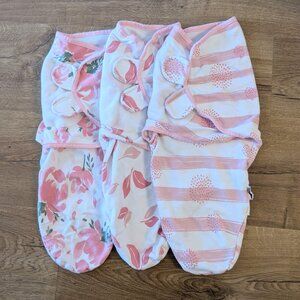 3 pack baby Velcro swaddles